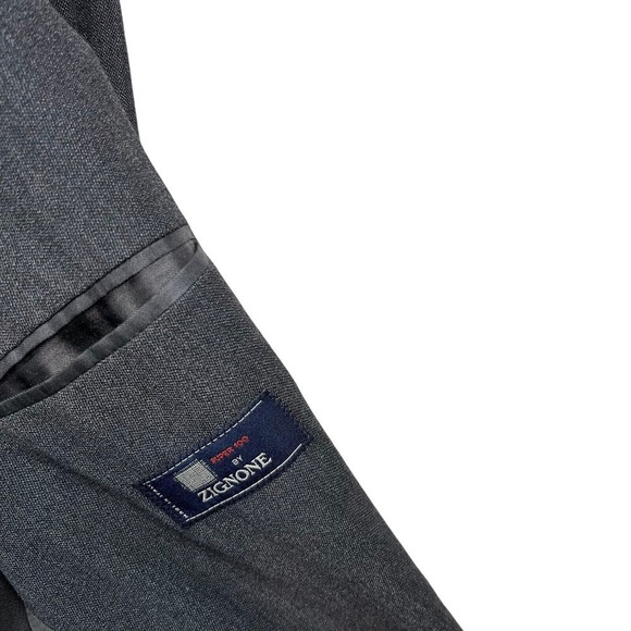 Vito Rufolo Blazer Suit Jacket Super 100 Ventless Gray Men 44R Made in Italy - Picture 4 of 7